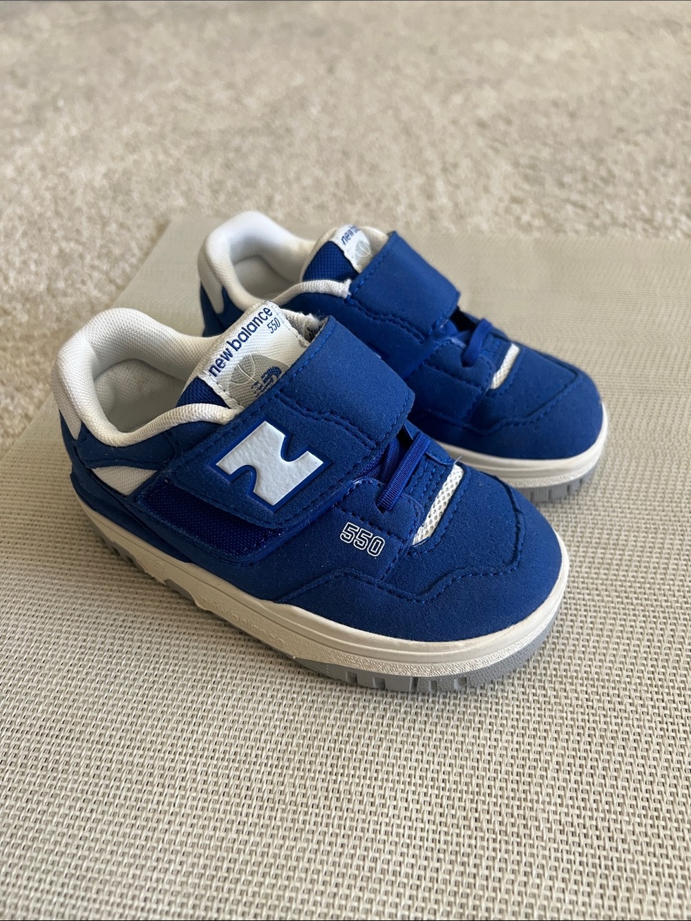New Balance Kids 550 Velcro Sneakers - Blue & White